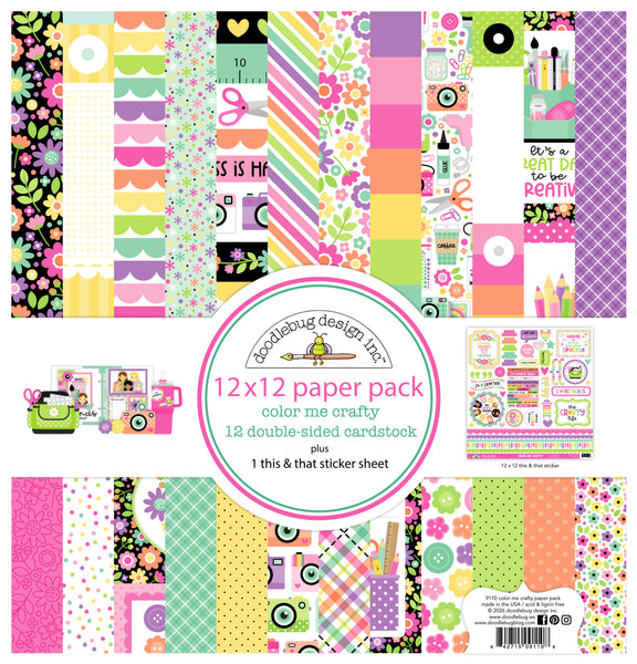 Doodlebug Pattern Paper Collection: 9110 Color Me Crafty