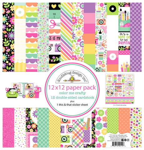 Doodlebug Pattern Paper Collection: 9110 Color Me Crafty