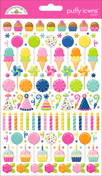 *NEW-PRE ORDER*Doodlebug Puffy Icons: 9139 Cupcakes & Candles