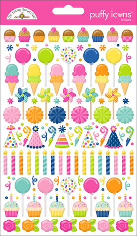 *NEW-PRE ORDER*Doodlebug Puffy Icons: 9139 Cupcakes & Candles