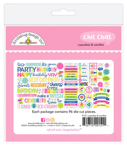 *NEW-PRE ORDER* Doodlebug Ephemera Chit Chat: 9151 Cupcake & Candles