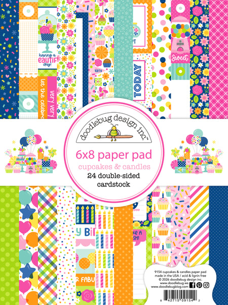 *NEW-PRE ORDER* Doodlebug 6x8 Pattern Paper Collection: 9154 Cupcakes & Candles