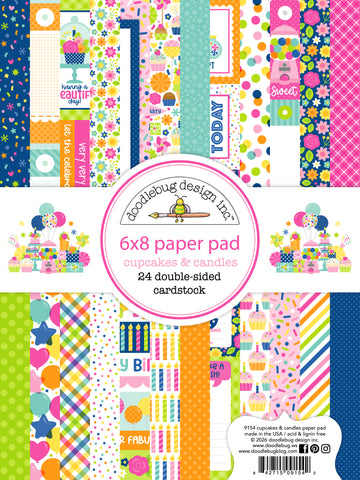 *NEW-PRE ORDER* Doodlebug 6x8 Pattern Paper Collection: 9154 Cupcakes & Candles