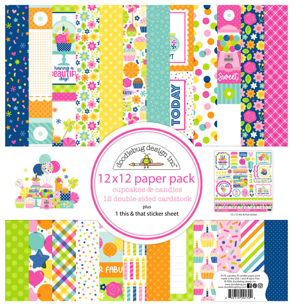 *NEW-PRE ORDER* Doodlebug Pattern Paper Collection: 9170 Cupcakes & Candles