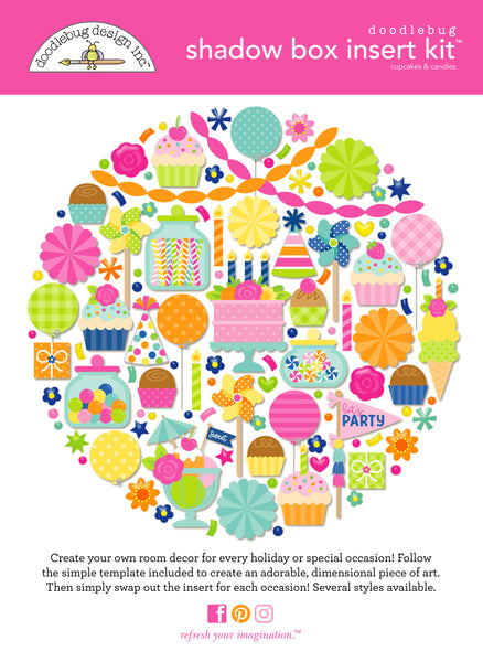 *NEW-PRE ORDER* Doodlebug Shadow Box Collection Kit: 9174 Cupcakes & Candles