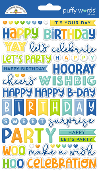 *NEW-PRE ORDER* Doodlebug Puffy Words: 9192 Balloons & Banners