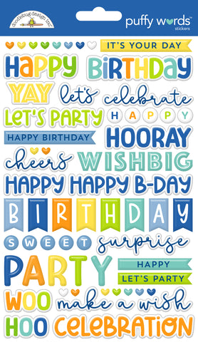 *NEW-PRE ORDER* Doodlebug Puffy Words: 9192 Balloons & Banners