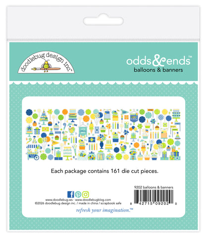 *NEW-PRE ORDER* Doodlebug Ephemera Odds & Ends: 9202 Balloons & Banners