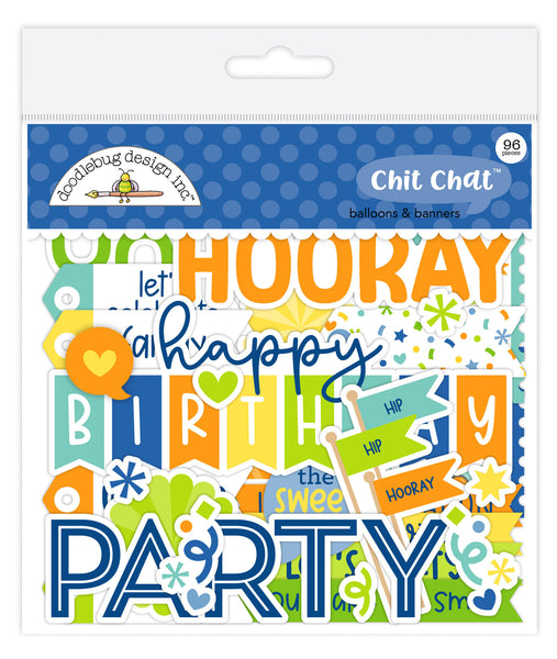 *NEW-PRE ORDER* Doodlebug Ephemera Chit Chat: 9203 Balloons & Banners