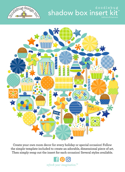 *NEW-PRE ORDER* Doodlebug Shadow Box Collection Kit: 9226 Balloons & Banners