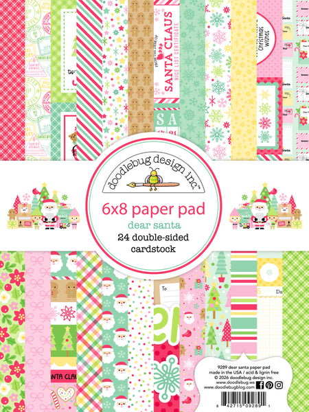 Doodlebug 6x8 Pattern Paper Pad: 9289 Dear Santa