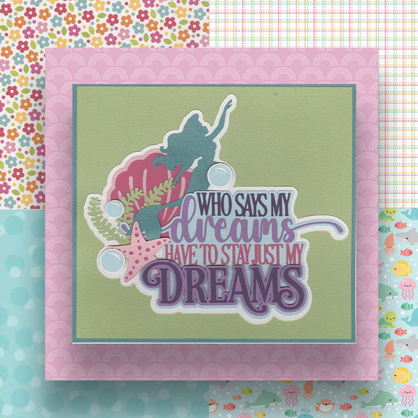 Kit Club Exclusive* Disney Die Cut Title: Ariel AND Coordinating Pattern Paper