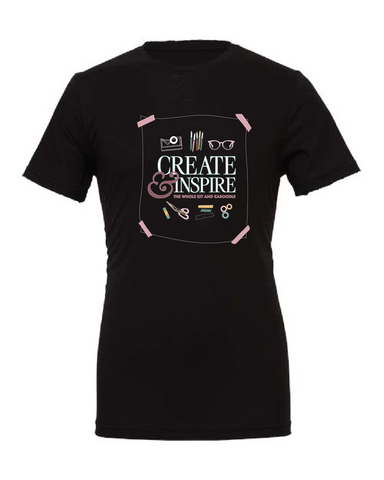 Virtual CropTacular Tshirt BLACK: Round Neck Front Only