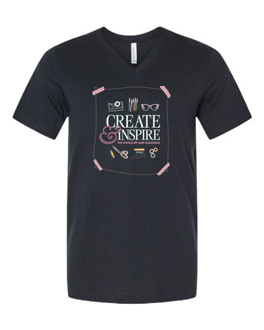 Virtual CropTacular Tshirt BLACK: V-Neck Front Only