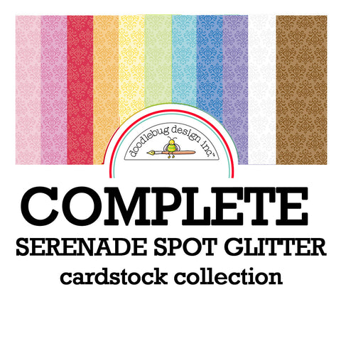 *Doodlebug Serenade Spot Glitter Cardstock: Complete Collection Sample Pack