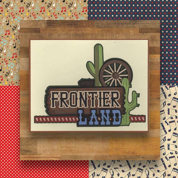 Kit Club Exclusive* Disney Die Cut Title: Frontierland AND Coordinating Pattern Paper