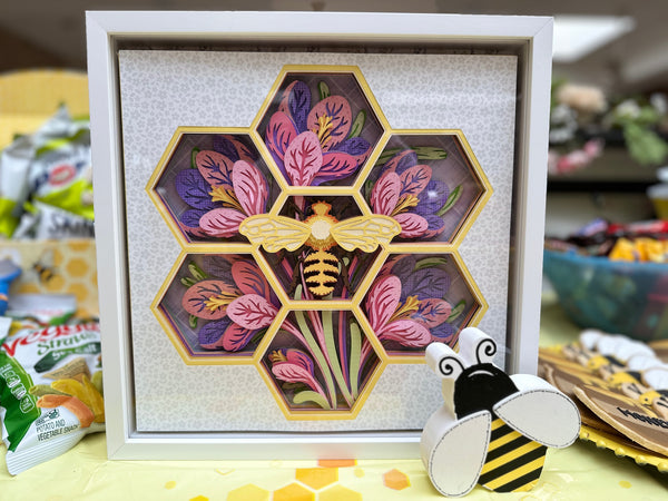 *NEW* Layered Paper Art Kit: "Queen of the Hive" Bee and Flowers
