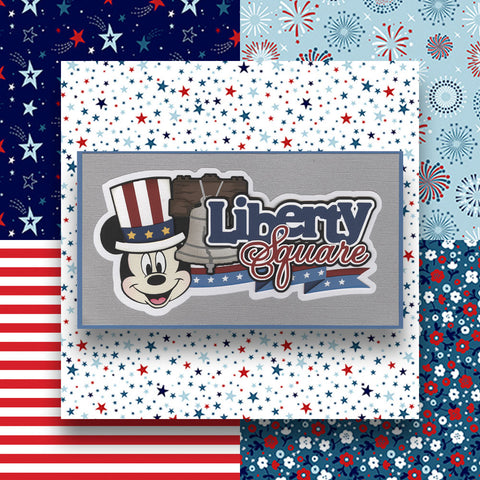**Kit Club Exclusive* Disney Die Cut Title: Liberty Square AND Coordinating Pattern Paper