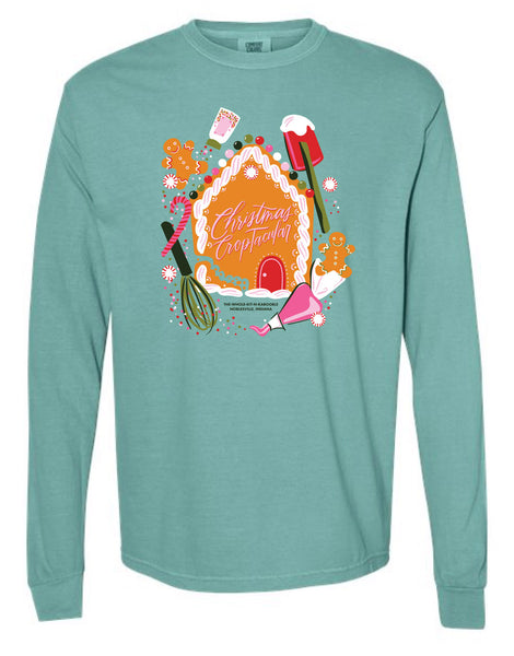 **NEW* Christmas Gingerbread CropTacular Tshirt: Long Sleeved