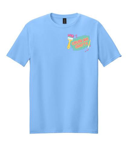 Color Me Crafty CropTacular Tshirt: Round Neck Front and Back Logo LIGHT BLUE