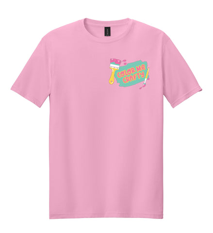 Color Me Crafty CropTacular Tshirt: Round Neck Front and Back Logo PINK