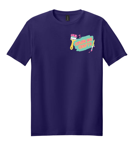Color Me Crafty CropTacular Tshirt: Round Neck Front and Back Logo DARK PURPLE