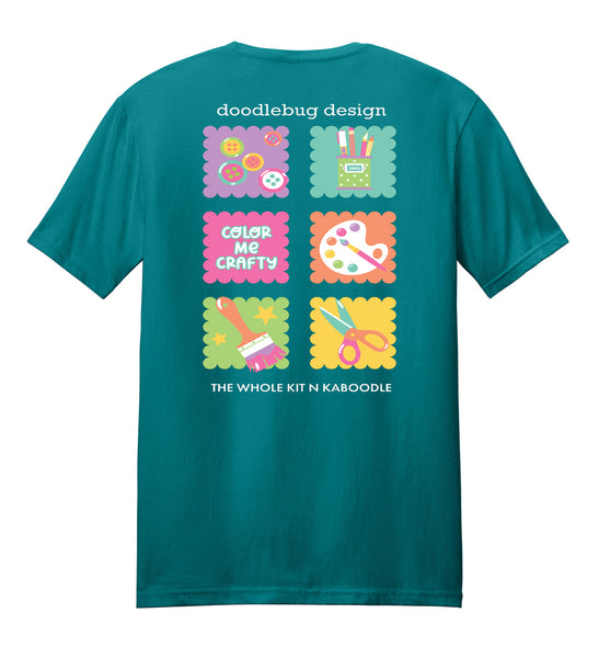 Color Me Crafty CropTacular Tshirt: Round Neck Front and Back Logo JADE