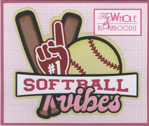 Softball: Softball Vibes Title Die Cut