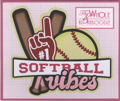 Softball: Softball Vibes Title Die Cut