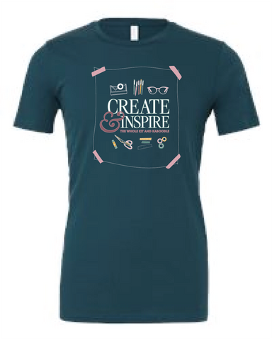 Virtual CropTacular Tshirt TEAL: Round Neck Front Only