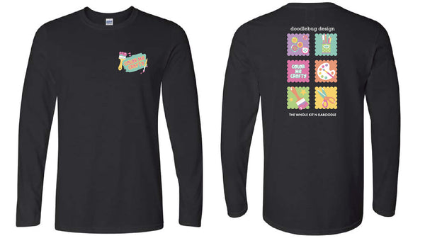 Color Me Crafty CropTacular Tshirt: Long-sleeved Front and Back Logo