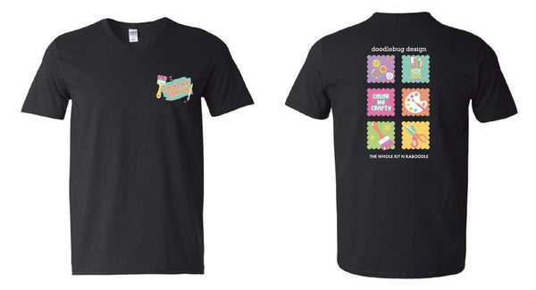 Color Me Crafty CropTacular Tshirt: V-Neck Front and Back Logo