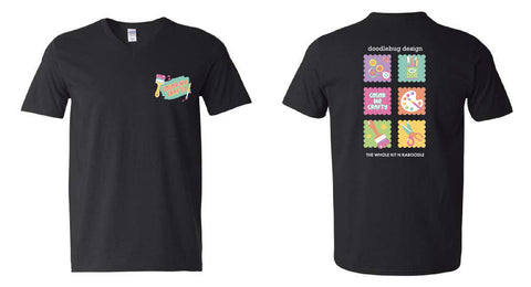 Color Me Crafty CropTacular Tshirt: V-Neck Front and Back Logo