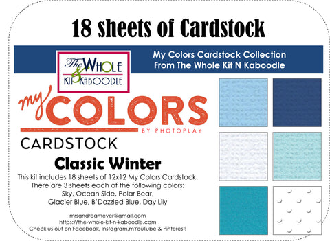 Cardstock Pack: Classic Winter (18 sheets)