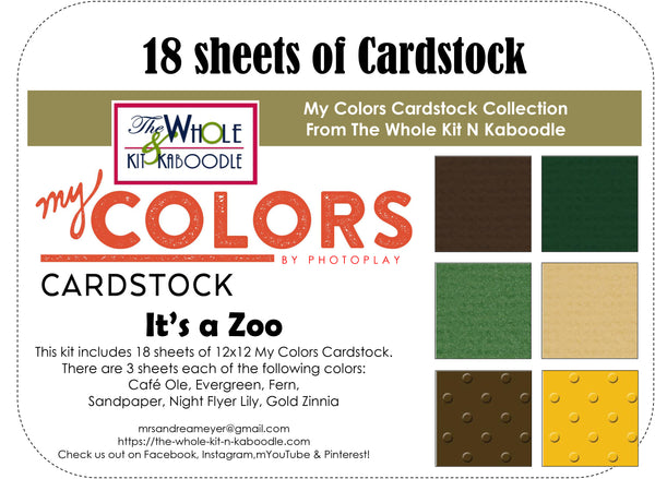 Cardstock Pack: It's a Zoo (18 sheets)