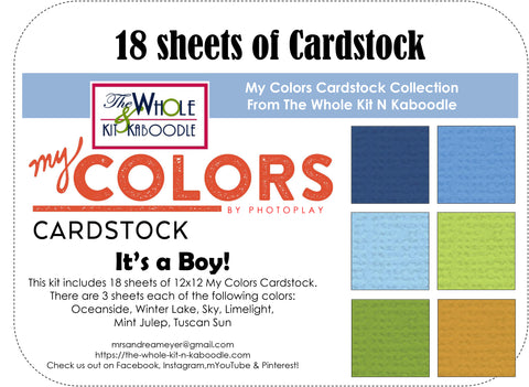 Cardstock Pack: It's a Boy (18 sheets)