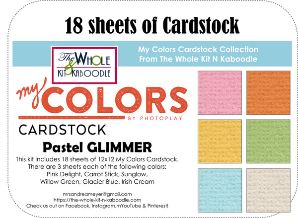 Cardstock Pack: Pastel Glimmer (18 sheets)