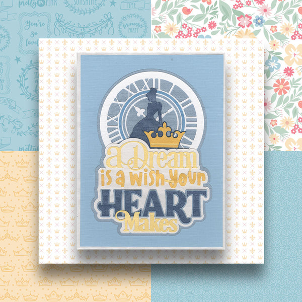 Kit Club Exclusive* Disney Die Cut Title: Cinderella AND Coordinating Pattern Paper