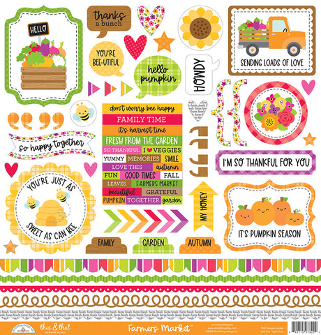 Doodlebug 12x12 Sticker: Farmers Market