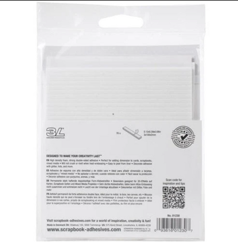 Scrapbook Adhesives 3D Foam Strips 76/Pkg