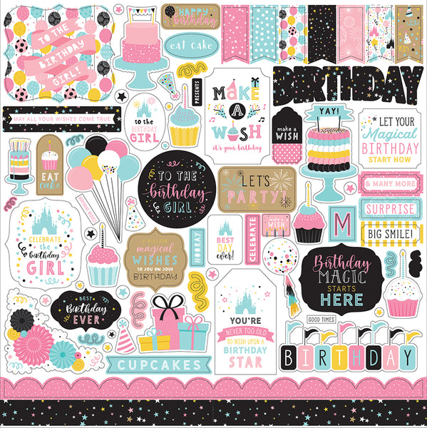 Echo Park 12x12 Sticker: Magical Birthday Girl