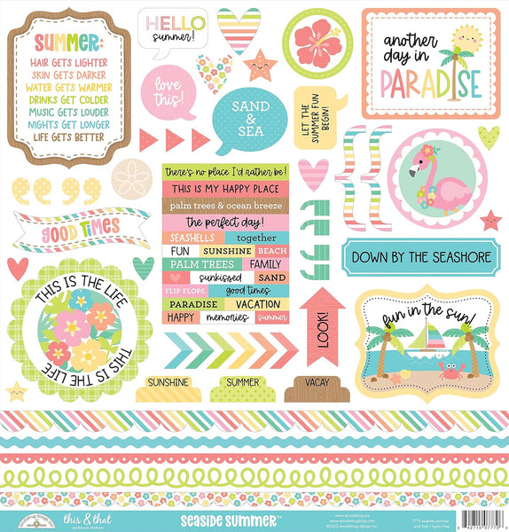 Doodlebug 12x12 Sticker: Seaside Summer