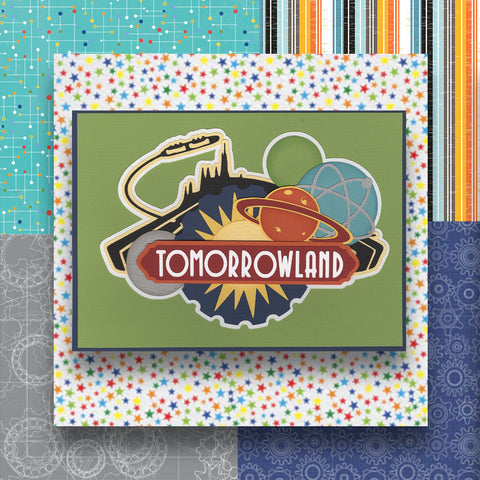 **Kit Club Exclusive* Disney Die Cut Title: Tomorrowland AND Coordinating Pattern Paper
