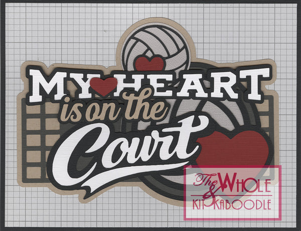 Volleyball: My Heart is on the Court Title Die Cut
