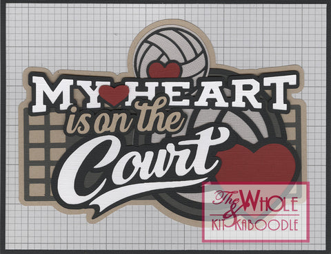 Volleyball: My Heart is on the Court Title Die Cut