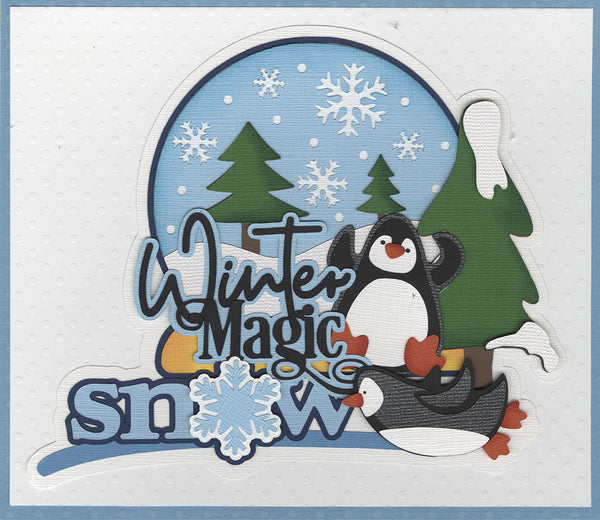 Winter Magic (with Penguins) Title Diecut